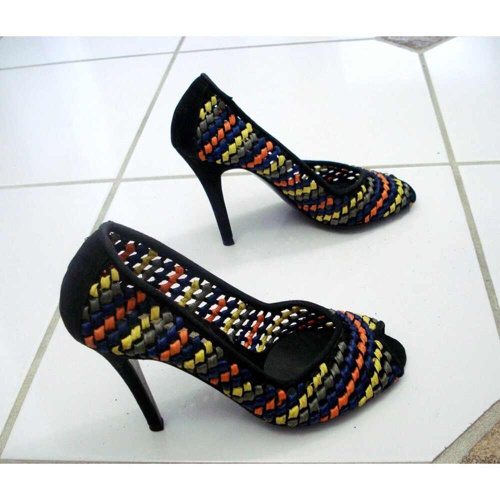 STELLA McCARTNEY Multicolor Peep Toe Heel Pump Size US 4.5 EU 35 Made in Italy
